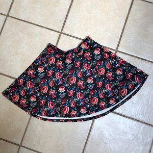 Forever 21 Floral Skater Skirt